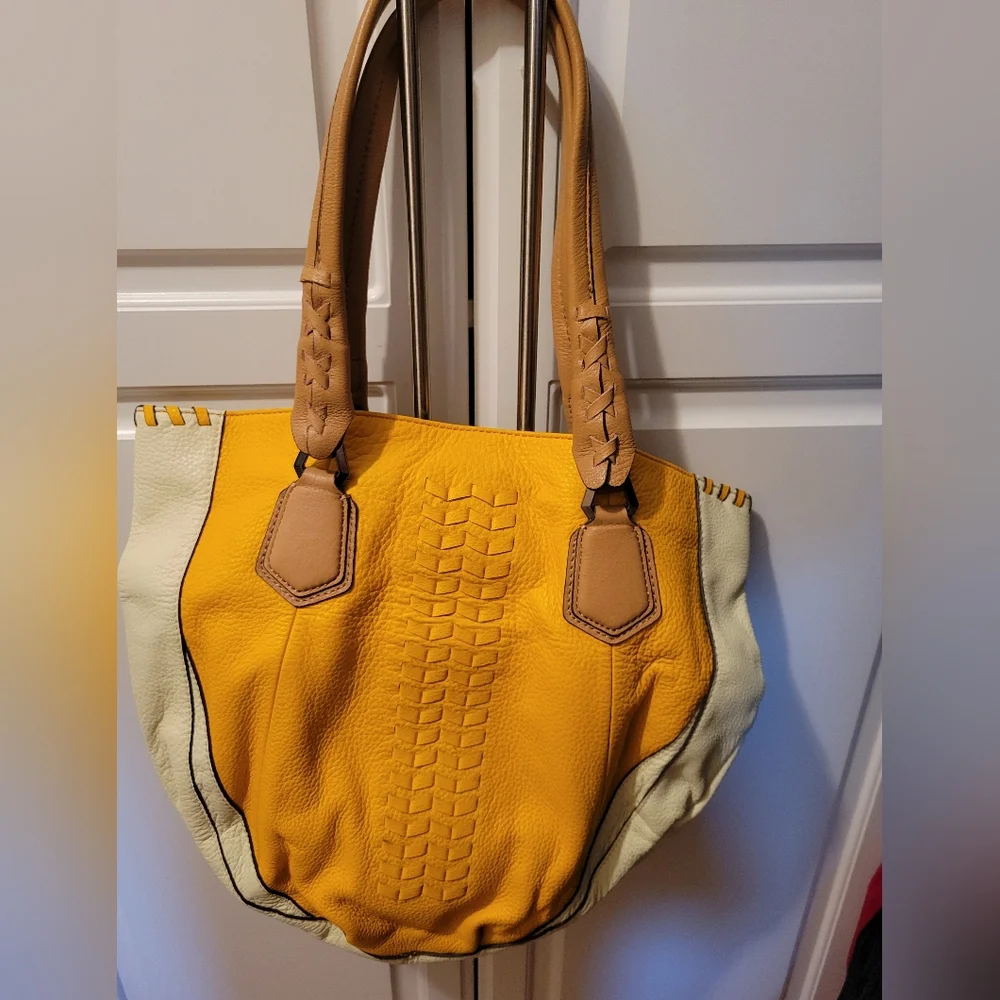 OrYany Yellow/Cream Large Handbag - Picture 2 of 12